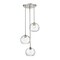 Z-Lite Chloe 3 Light Pendant, Brushed Nickel & Clear 490P10-3R-BN - alternate 1